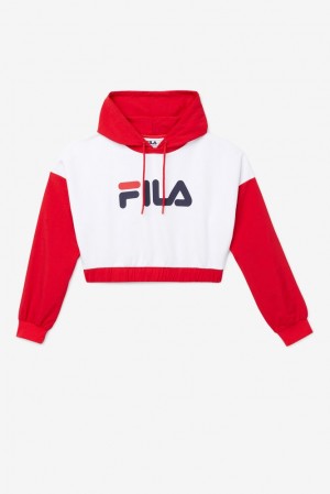 Sudadera con Capucha Fila Saachi Hoodie Mujer Rojas Blancas | 549867IAY