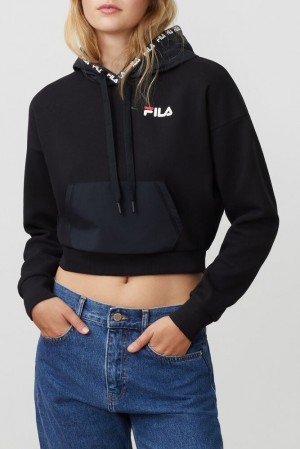 Sudadera con Capucha Fila Tina Hoodie Mujer Negras | 472916UBE