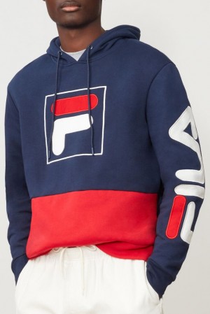 Sudadera con Capucha Fila Tony Hoodie Hombre Navy/Cred | 387914TCA