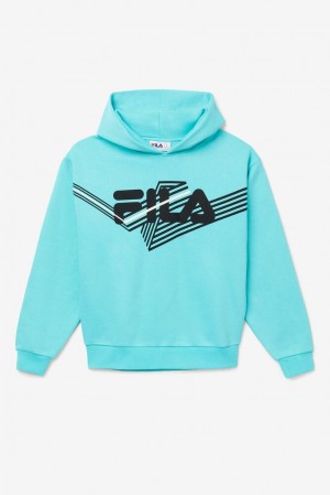 Sudadera con Capucha Fila Waldo Hoodie Hombre Azules Turquesa Negras | 132586RSV