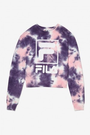 Sudaderas Fila Ashley Tie Dye Sweatshirt Mujer Rosas | 869754VEM