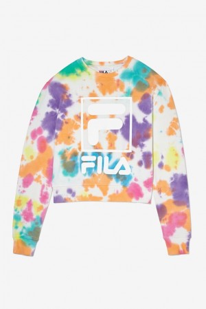 Sudaderas Fila Ashley Tie Dye Sweatshirt Mujer Multicolor | 596741NVI