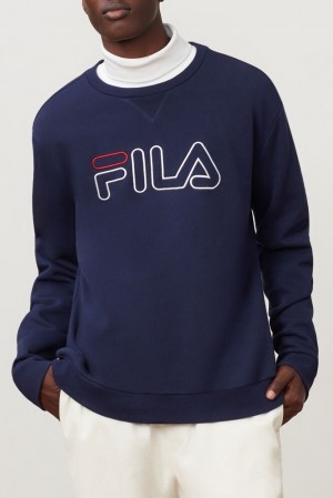 Sudaderas Fila Basil Sweatshirt Hombre Peac/Wht/Cred | 781256MFQ