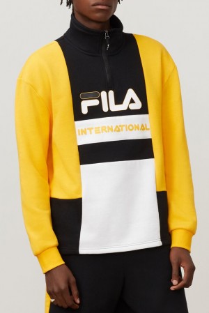 Sudaderas Fila Damiano Funnel Neck Sweatshirt Hombre Gfus/Blk/Wht | 408256IWF