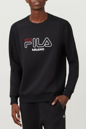 Sudaderas Fila Fila Milano Neoprene Sweatshirt Hombre Negras | 172650FUD