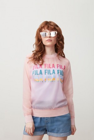 Sudaderas Fila Sol Sheer Woven Sweatshirt Mujer Pkchk/Fprp | 451637HXF