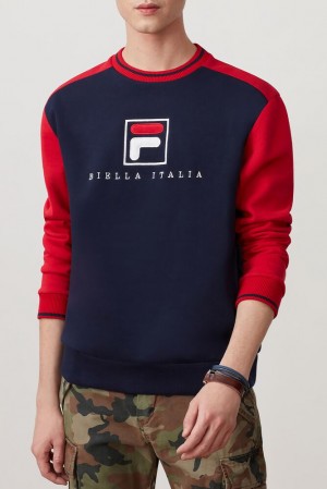 Sudaderas Fila Ventura Sweatshirt Hombre Peac/Cred/Wht | 287540PZQ