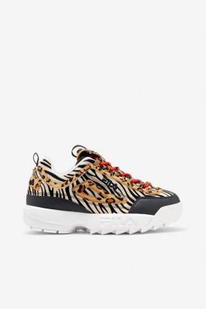 Tenis Fila Disruptor 2 Animal Sneakers Mujer Negras Blancas | 190548ATN