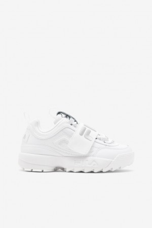 Tenis Fila Disruptor 2 Applique Sneakers Mujer Blancas Plateadas Blancas | 142038URK