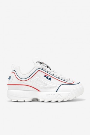 Tenis Fila Disruptor 2 Contrast Piping Sneakers Hombre Blancas Azul Marino Rojas | 814305VXI