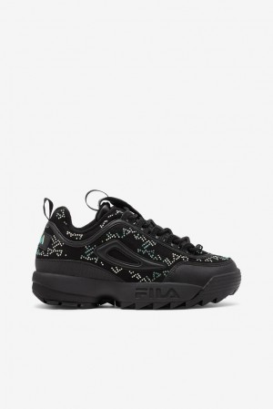 Tenis Fila Disruptor 2 Diamante Sneakers Mujer Blk/Blk/Irid | 387426ZNX