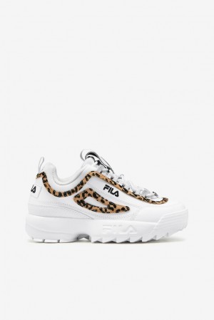 Tenis Fila Disruptor 2 Leopard Sneakers Mujer Blancas Negras Blancas | 102634GHN