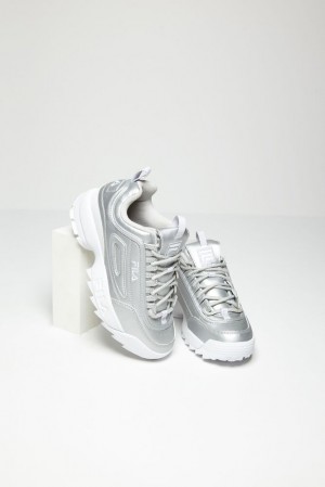 Tenis Fila Disruptor 2 Premium Metallic Sneakers Mujer Msil/Msil/Wht | 945716SOE