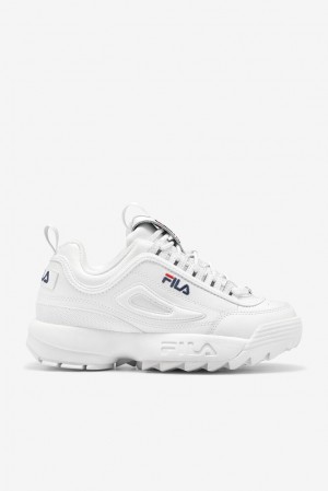 Tenis Fila Disruptor 2 Premium Sneakers Hombre Blancas Azul Marino Rojas | 835416PIC