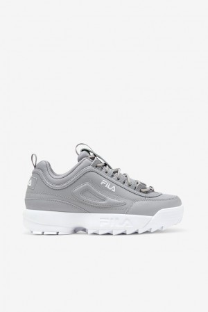 Tenis Fila Disruptor 2 Premium Sneakers Mujer Plateadas Blancas Blancas | 076285DLR