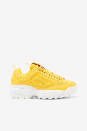 Tenis Fila Disruptor 2 Premium Sneakers Mujer Amarillo Amarillo Blancas | 150498SMH