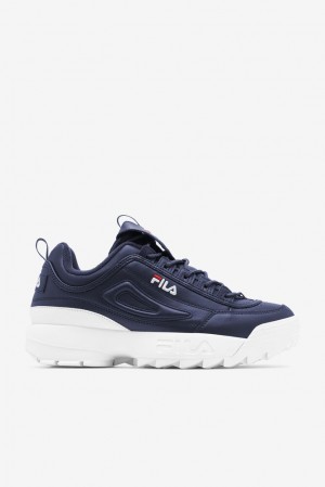 Tenis Fila Disruptor 2 Premium Sneakers Hombre Azul Marino Blancas Rojas | 169250LRT