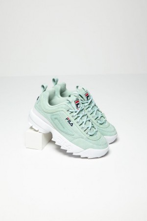 Tenis Fila Disruptor 2 Premium Suede Sneakers Mujer Ptur/Ptur/Wht | 950486XSO