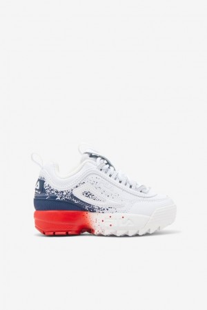 Tenis Fila Disruptor 2 Splatter Sneakers Unisex Wht/Fnvy/Fred | 125964VDZ