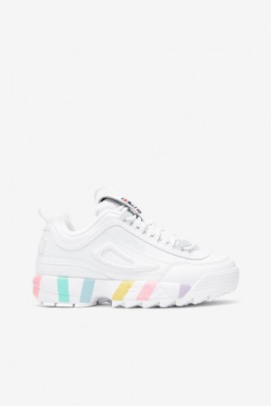 Tenis Fila Disruptor 2 Stripe Midsole Sneakers Mujer Blancas Azules | 508624MVA