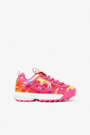 Tenis Fila Disruptor 2 Tie Dye Sneakers Unisex Rosas Blancas | 643572NJU