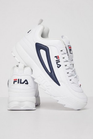 Tenis Fila Disruptor 2 Xl Sneakers Hombre Blancas Blancas Azul Marino | 195428KIT