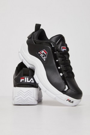 Tenis Fila Grant Hill 2 Low Sneakers Hombre Negras Blancas Rojas | 428670UXR