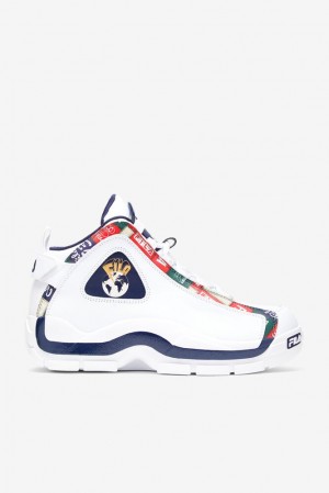 Tenis Fila Grant Hill 2 Patchwork Sneakers Hombre Blancas Azul Marino Rojas | 927816YGZ