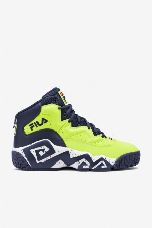 Tenis Fila Mb Sneakers Hombre Amarillo Azul Marino Blancas | 819603NLA