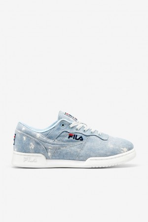 Tenis Fila Original Fitness Denim Sneakers Hombre Blancas Azul Marino | 541390ZMW