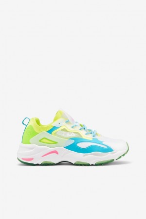 Tenis Fila Ray Tracer Lite Sneakers Mujer Amarillo Verde Azules | 672504DSV