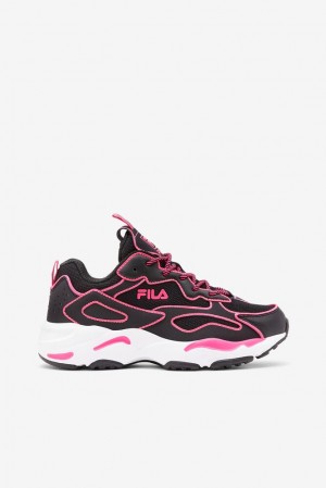 Tenis Fila Ray Tracer Neon Sneakers Mujer Blk/Pglo/Wht | 518927LAN