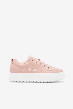 Tenis Fila Sandblast Low Sneakers Mujer Rosas Rosas Blancas | 786254BOW