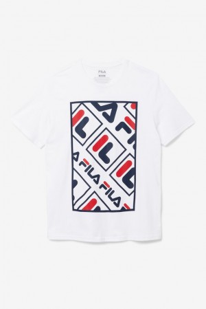 Tops Fila Adao Graphic Tee Hombre Blancas | 461098NTY