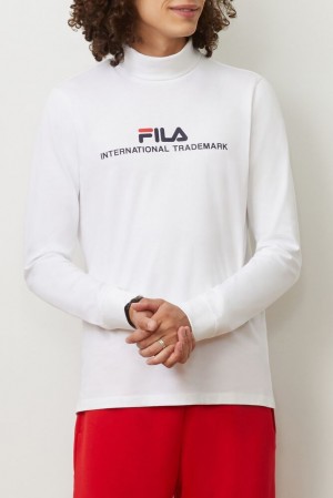 Tops Fila Aimone Turtleneck Hombre Wht/Peac/Cred | 794865BGW