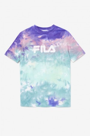 Tops Fila Alivia Tie Dye Tee Mujer Azules | 867295FNV