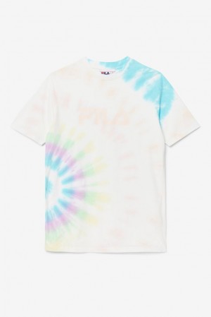 Tops Fila Alivia Tie Dye Tee Mujer Creme | 106572ZIQ