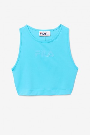 Tops Fila Alva Crop Top Mujer Azules | 954213SUT