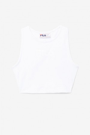 Tops Fila Alva Crop Top Mujer Blancas | 842753ETP