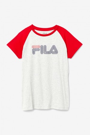 Tops Fila Baseball Tee Mujer Verde Menta Rojas | 314786MSO