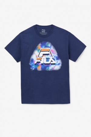 Tops Fila Boniface Tie Dye Tee Hombre Azules | 956083RTW