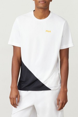 Tops Fila Break Point Crew Hombre Blancas Negras | 732851HNK