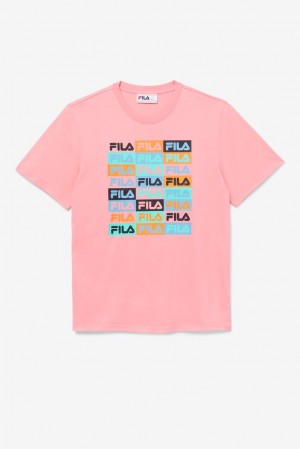 Tops Fila Broden Tee Hombre 687 Bubble Gum | 467582IZE