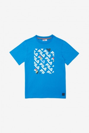 Tops Fila Camden Printed Tee Unisex Azules | 765849OBM