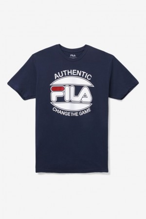 Tops Fila Change The Game Tee Hombre Azul Marino | 980742WYB