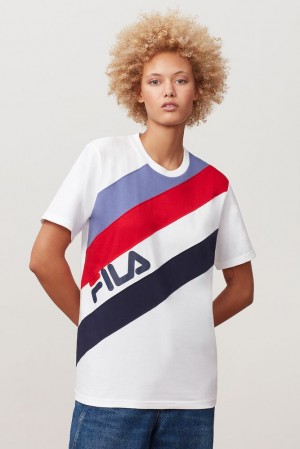 Tops Fila Cho Tee Mujer Wht/Peac/Cred/M | 075143APS