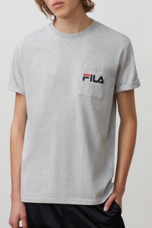 Tops Fila Curtis Pocket Tee Hombre Ltgreymarl | 860932JWH