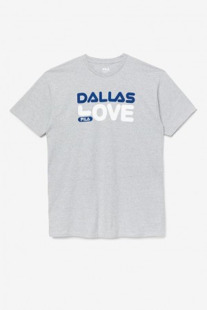 Tops Fila Dallas Love Tee Hombre Gris | 347562JEP