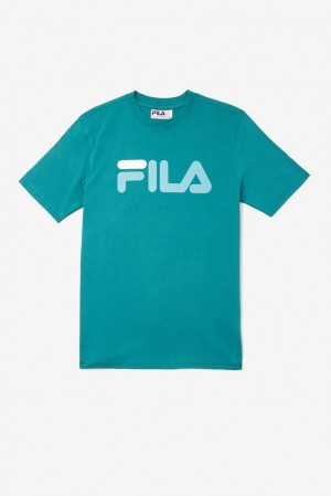 Tops Fila Eagle Tee Hombre Paci/Dtrq/Wht | 036872VZO