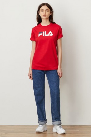 Tops Fila Eagle Tee Mujer Cred/Wht/Peac | 527096IRA